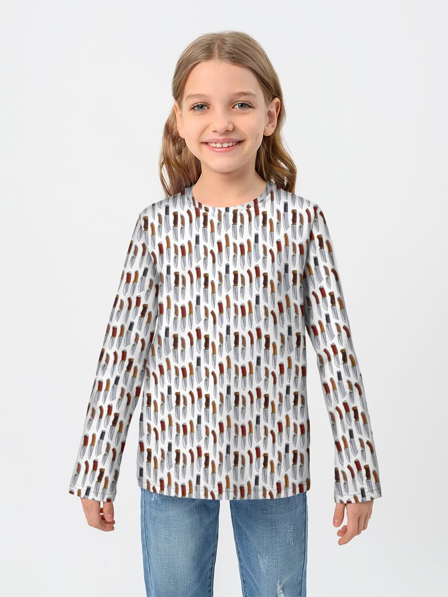 Girls' cotton long sleeve shirt