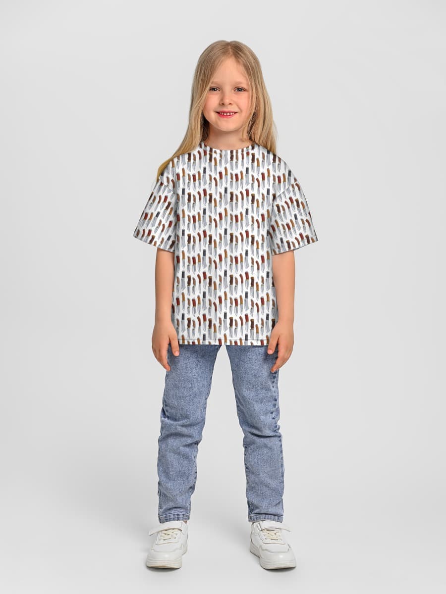 Girls' oversized cotton T-shirt