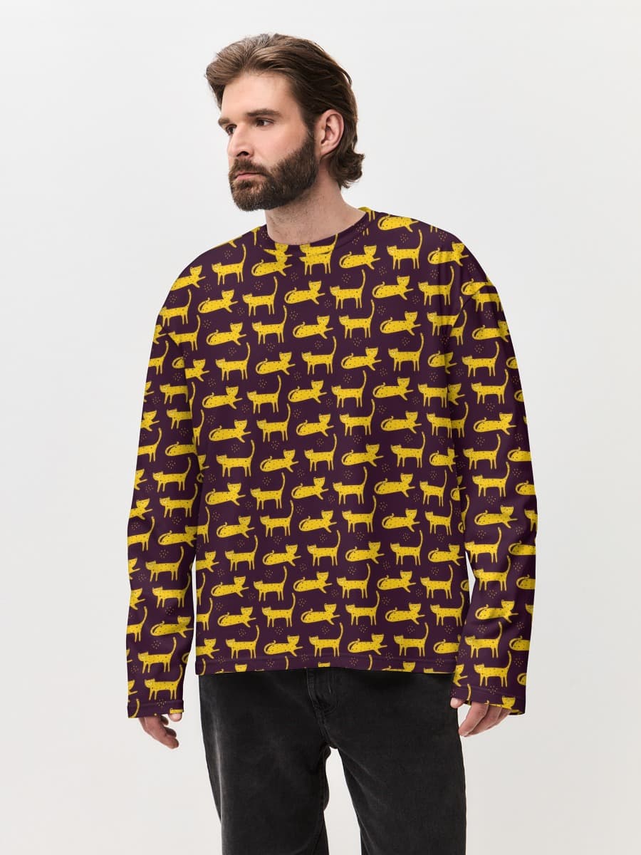 T-shirt Manches Longues Coton Oversize Homme