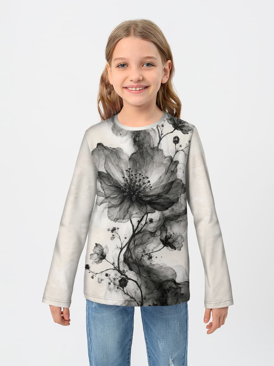 Girls' cotton long sleeve shirt