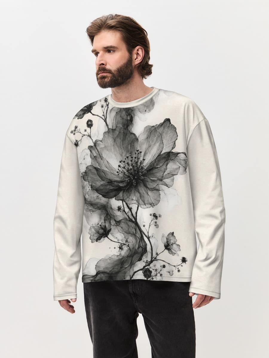 T-shirt Manches Longues Coton Oversize Homme