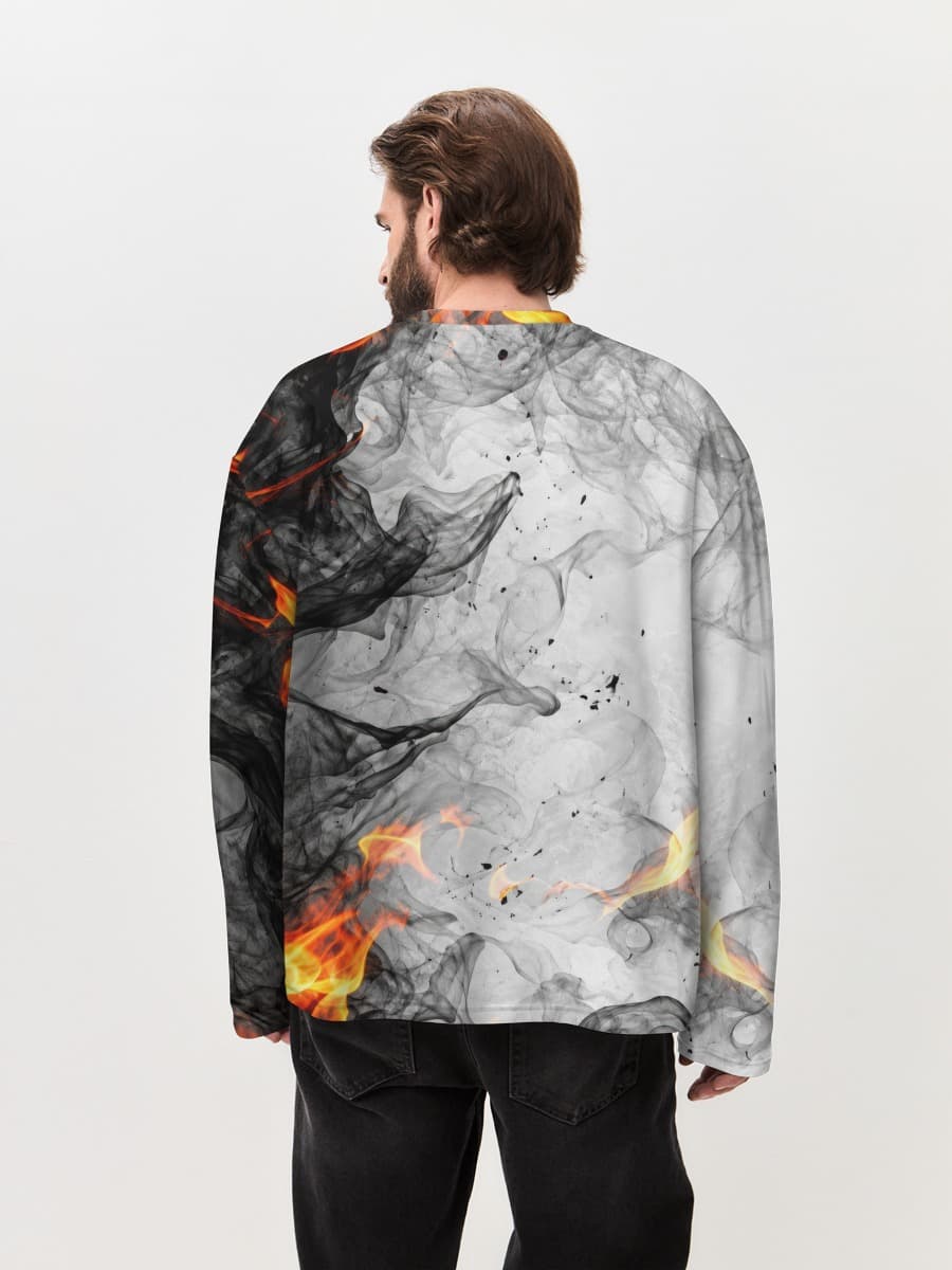 Camiseta de manga larga de algodón extragrande para hombre