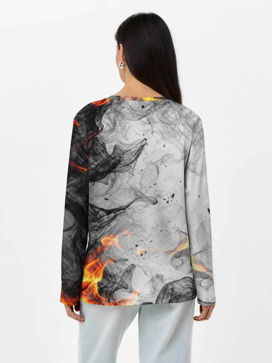Camisa de manga larga para mujer. Algodón.