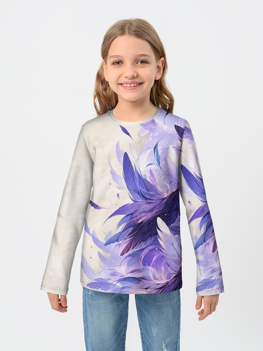 Girls' cotton long sleeve shirt