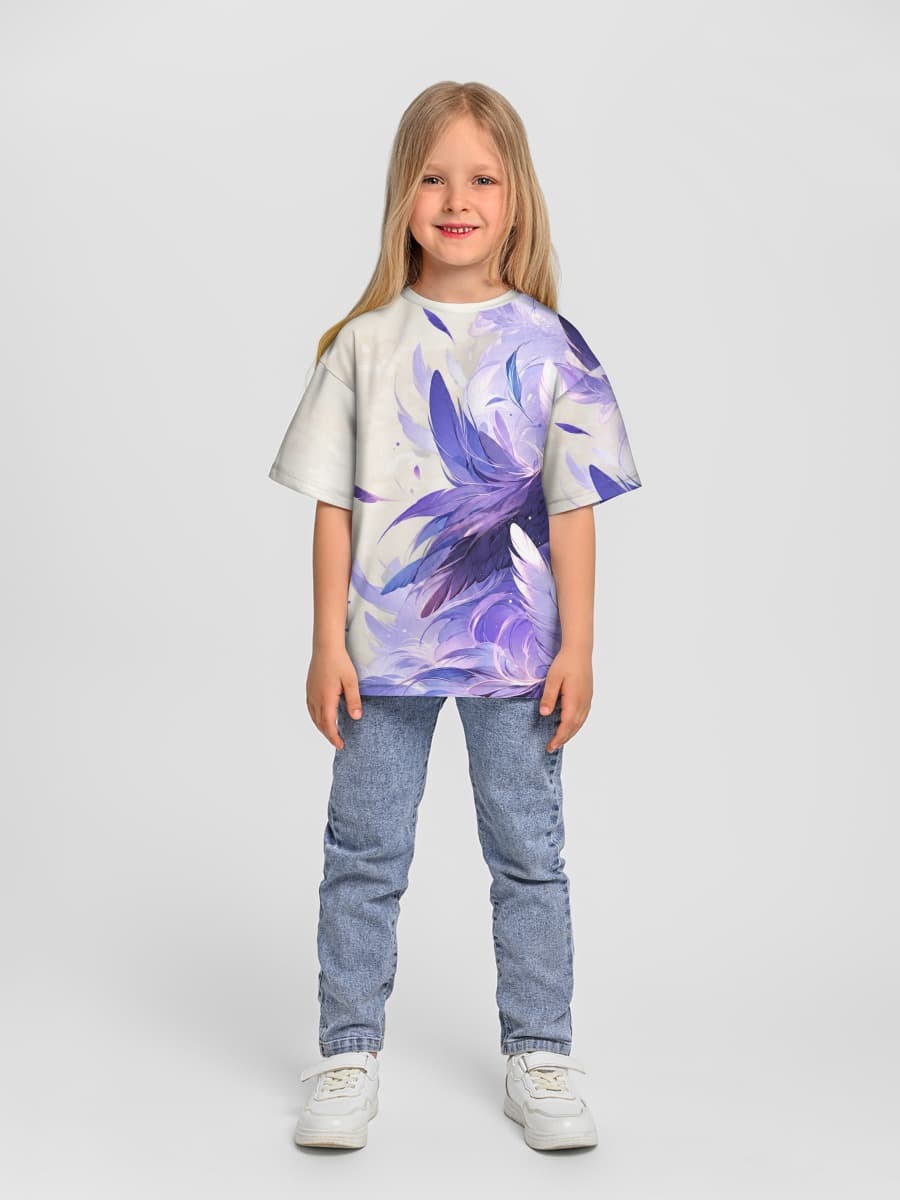 Girls' oversized cotton T-shirt