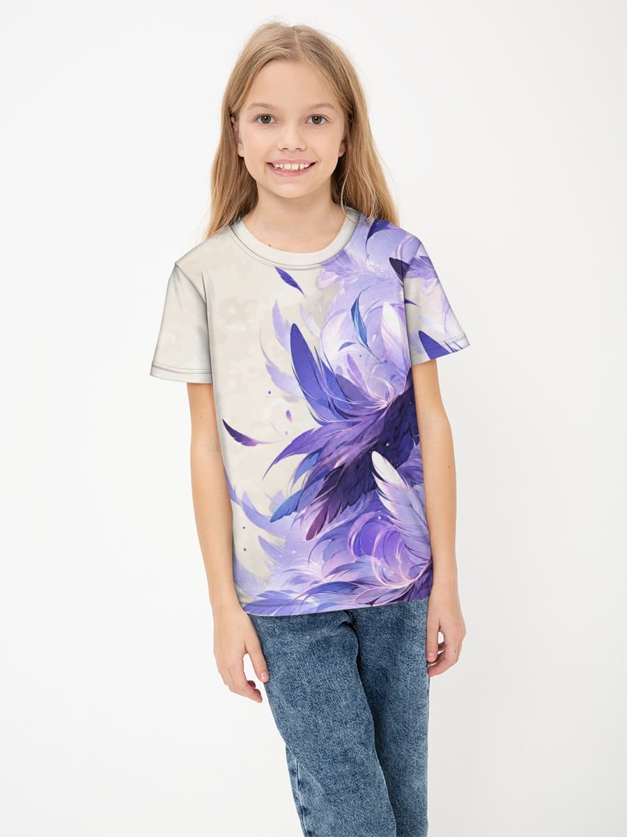 Girls' basic cotton T-shirt