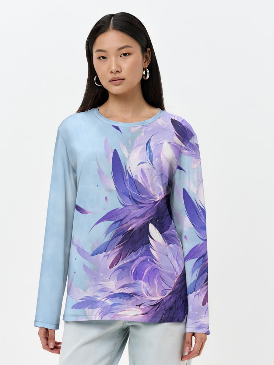Damen Baumwoll Langarmshirt