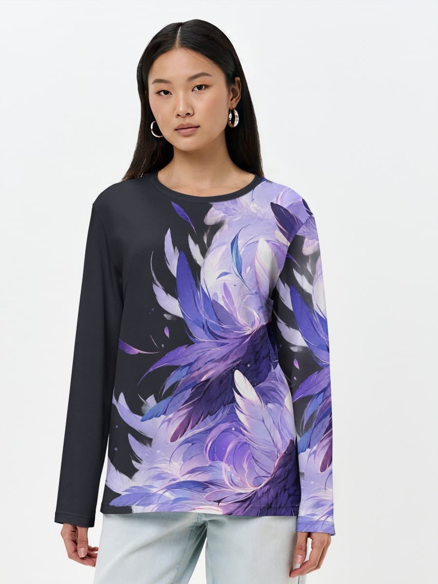 Damen Baumwoll Langarmshirt