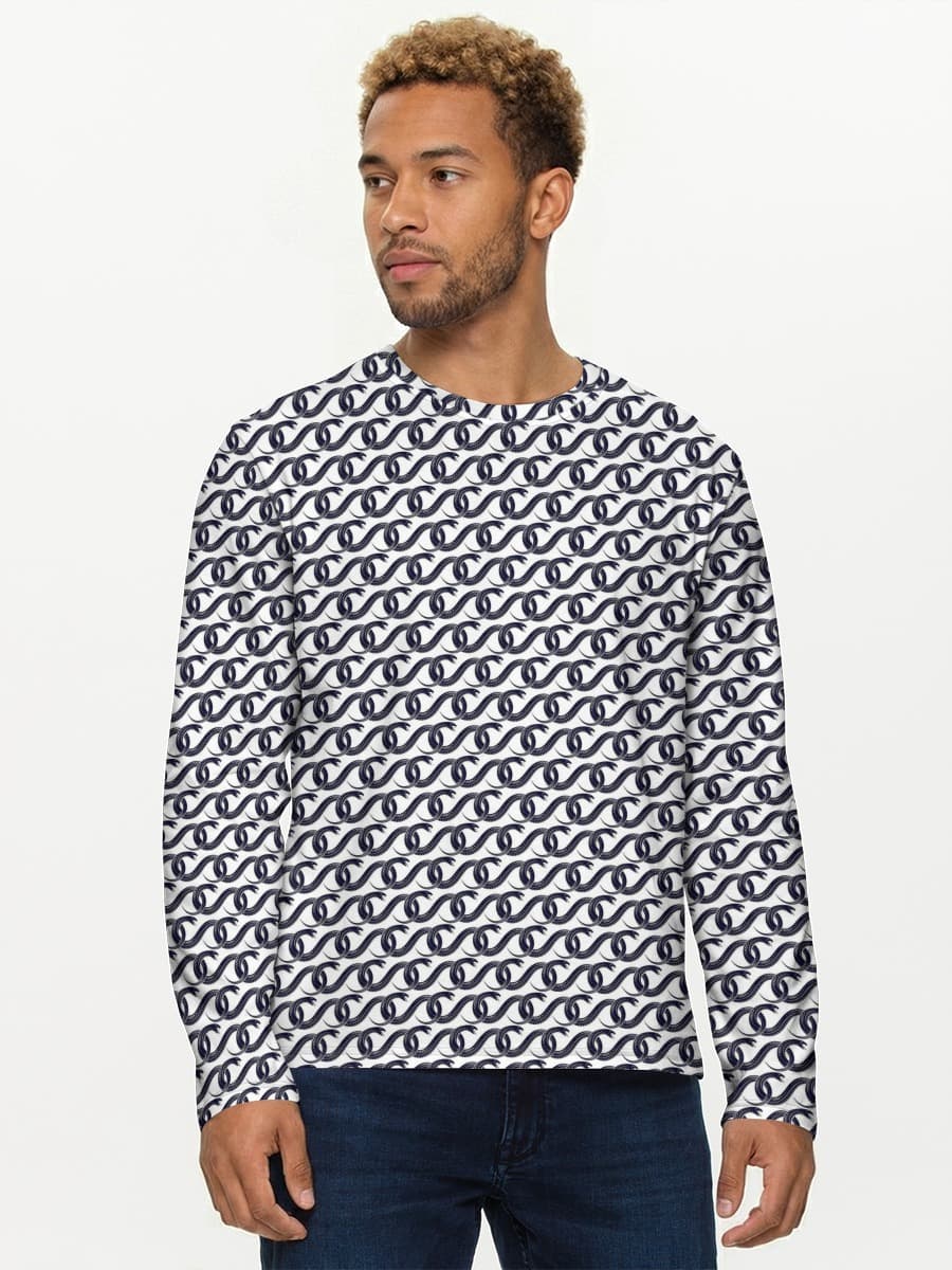 Herren Baumwoll Langarmshirt