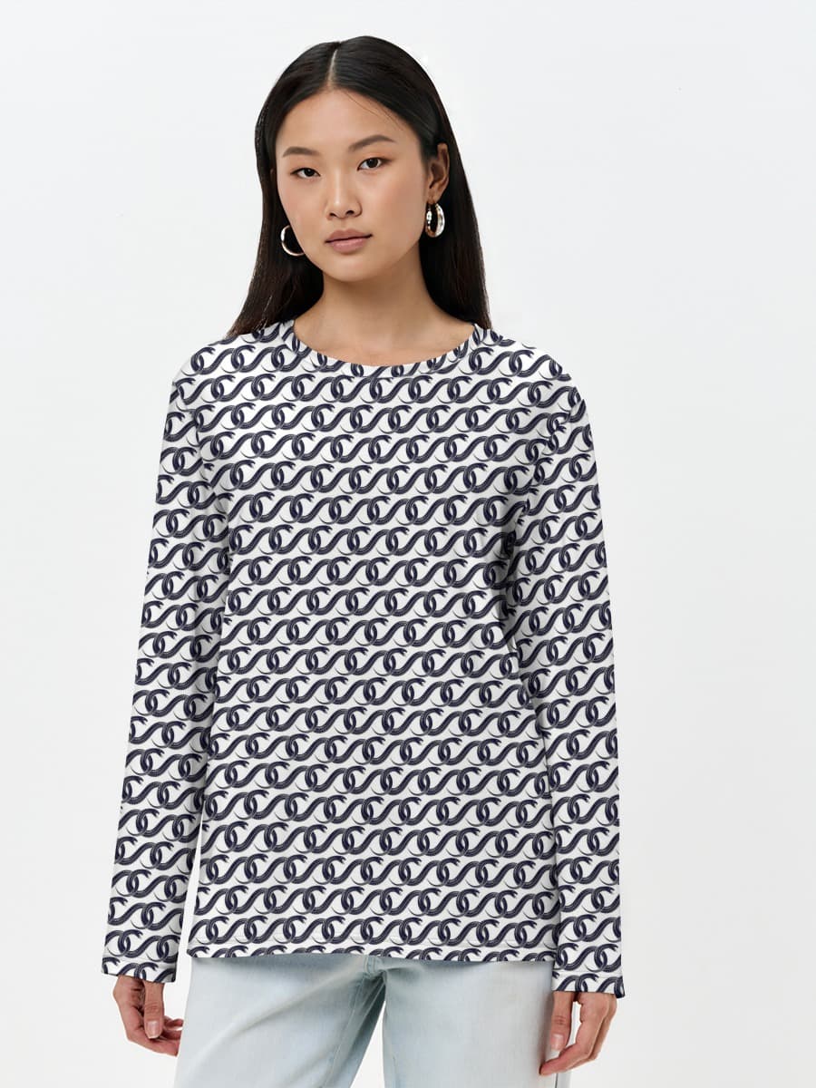 Damen Baumwoll Langarmshirt