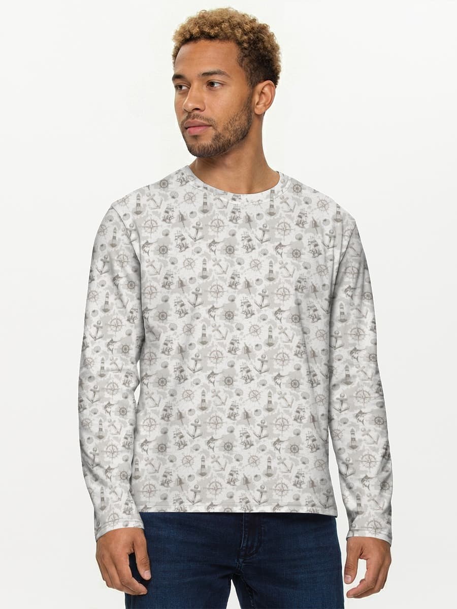 Herren Baumwoll Langarmshirt