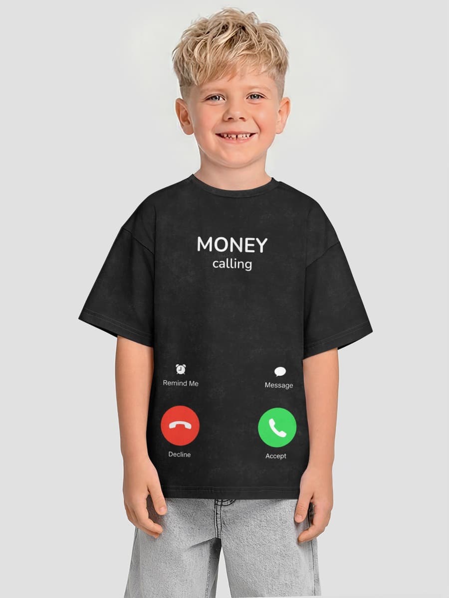 Boys' oversized cotton T-shirt