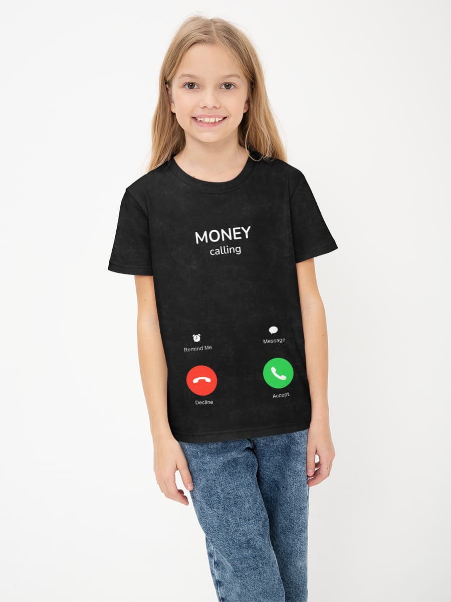 Girls' basic cotton T-shirt