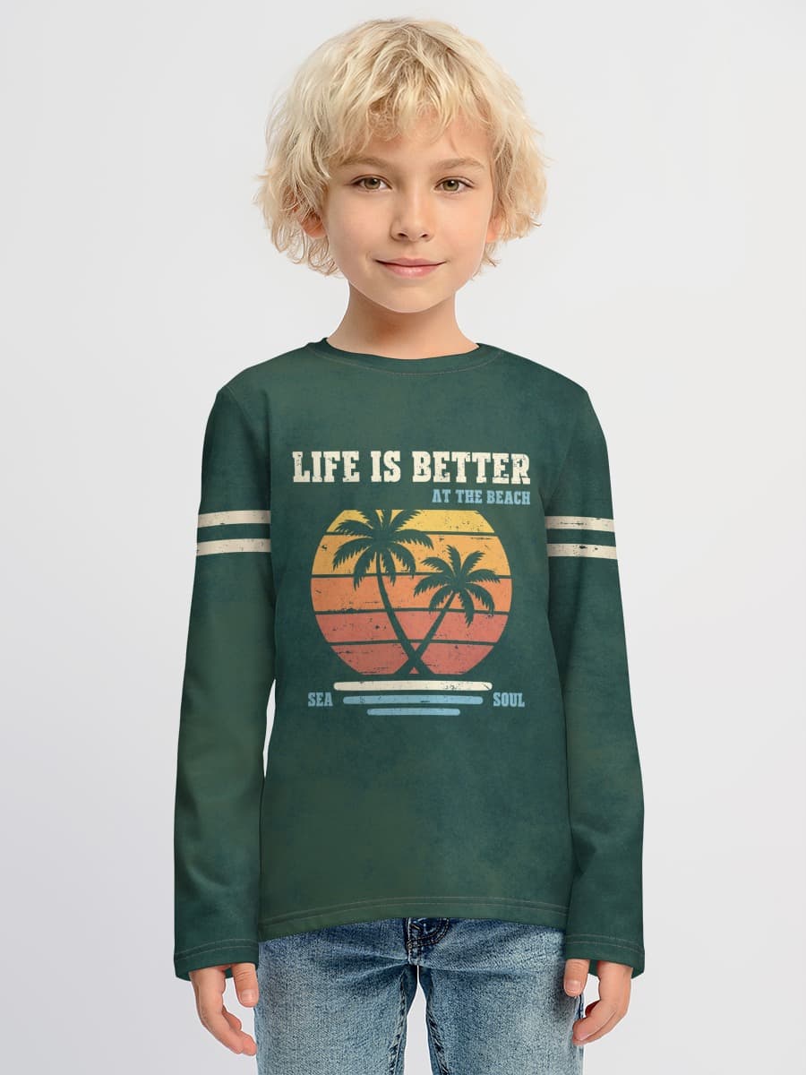 Boys' cotton long sleeve shirt