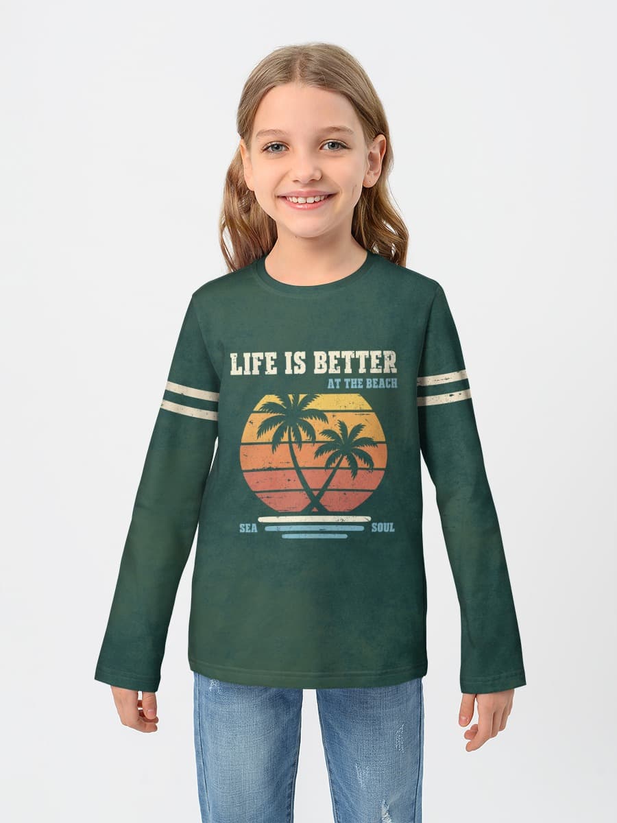 Girls' cotton long sleeve shirt