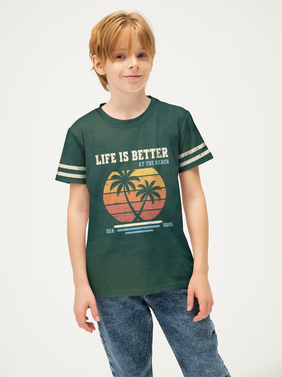 Boys' basic cotton T-shirt