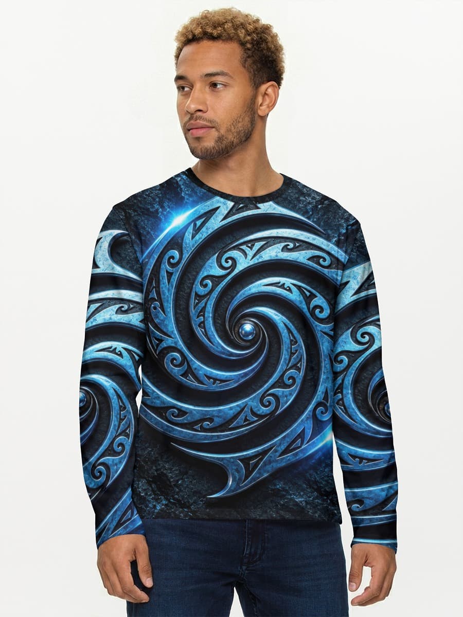 Herren Baumwoll Langarmshirt