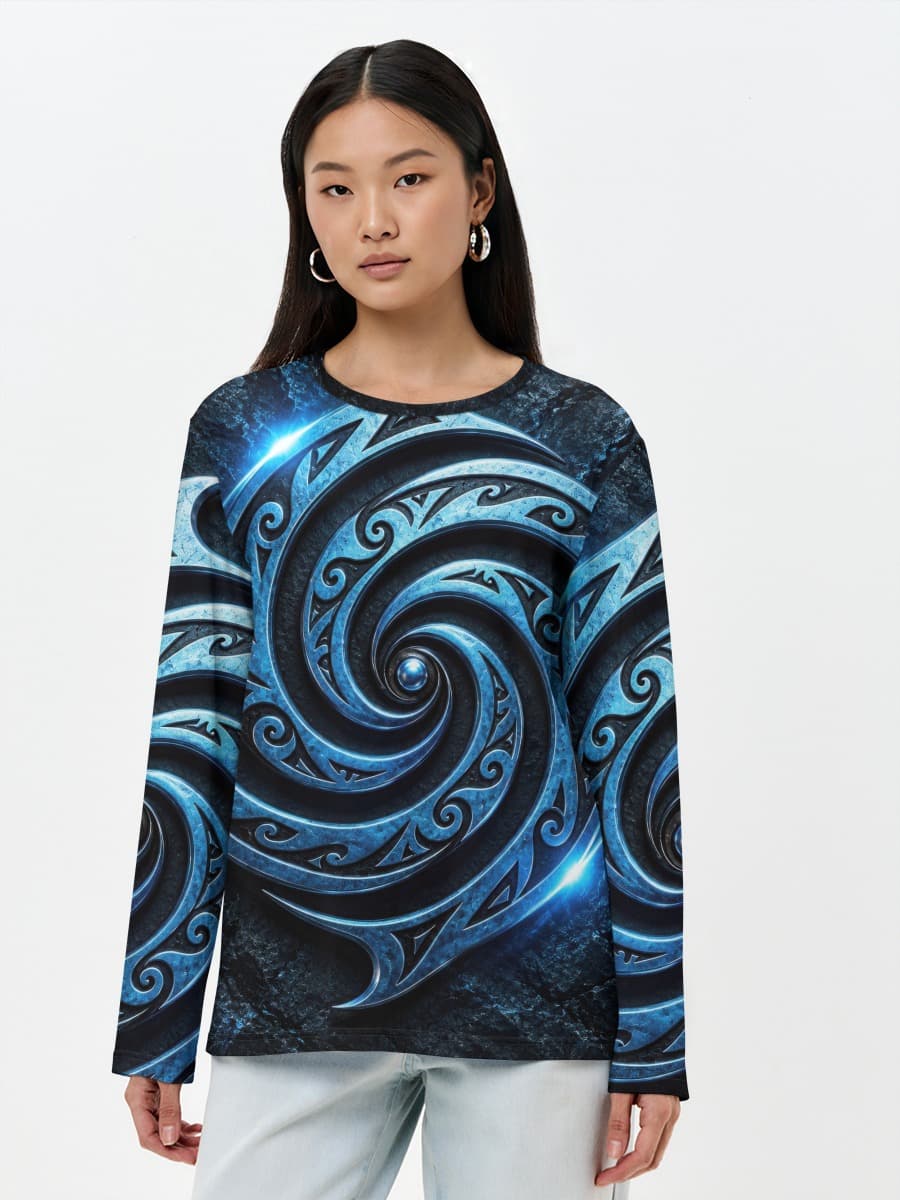 Damen Baumwoll Langarmshirt