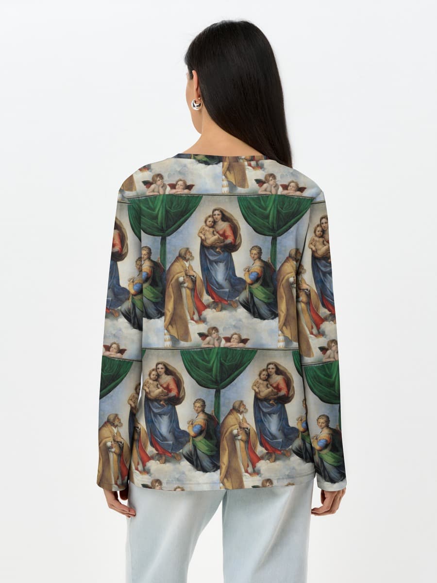 Damen Baumwoll Langarmshirt