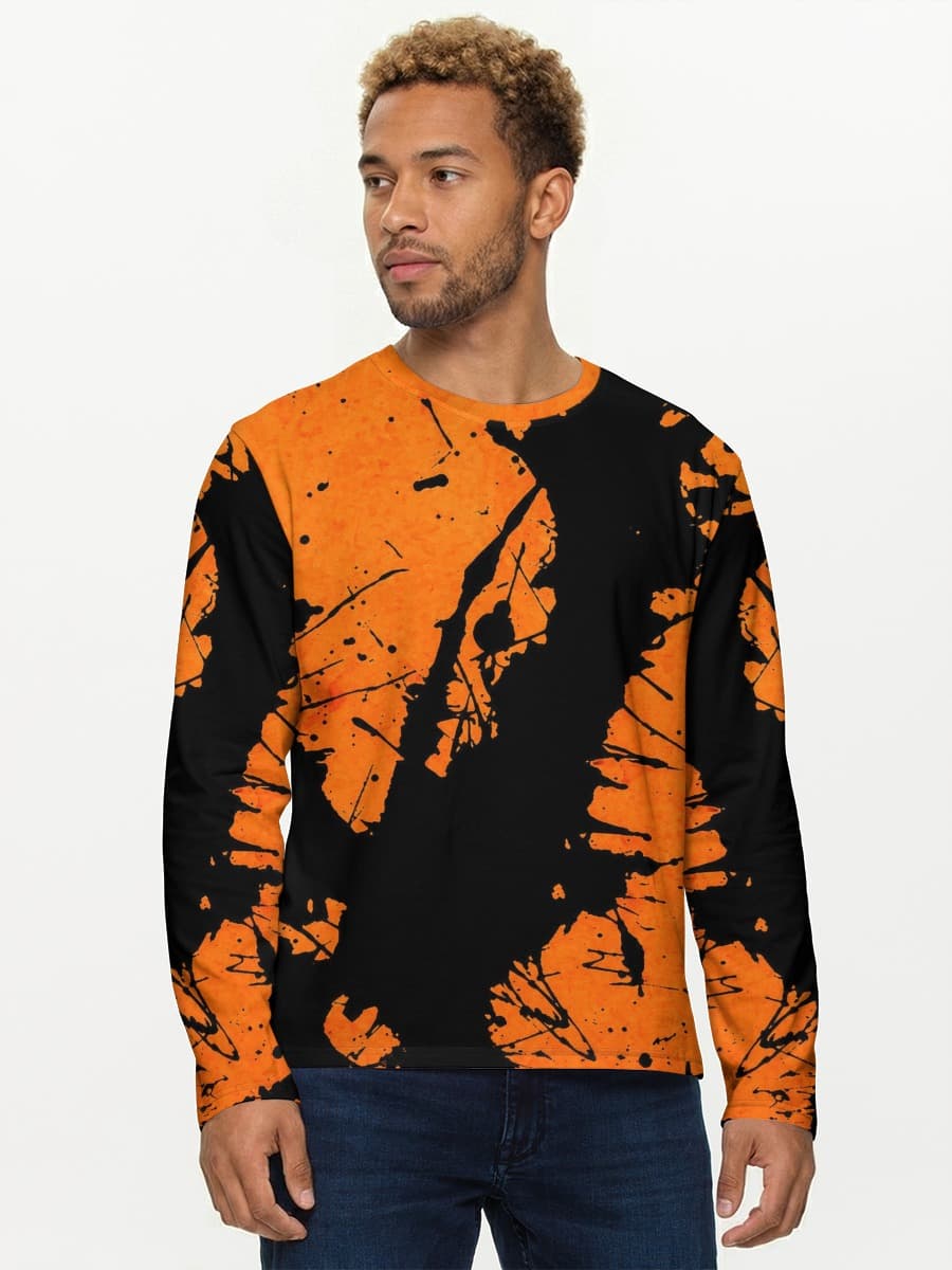 Herren Baumwoll Langarmshirt