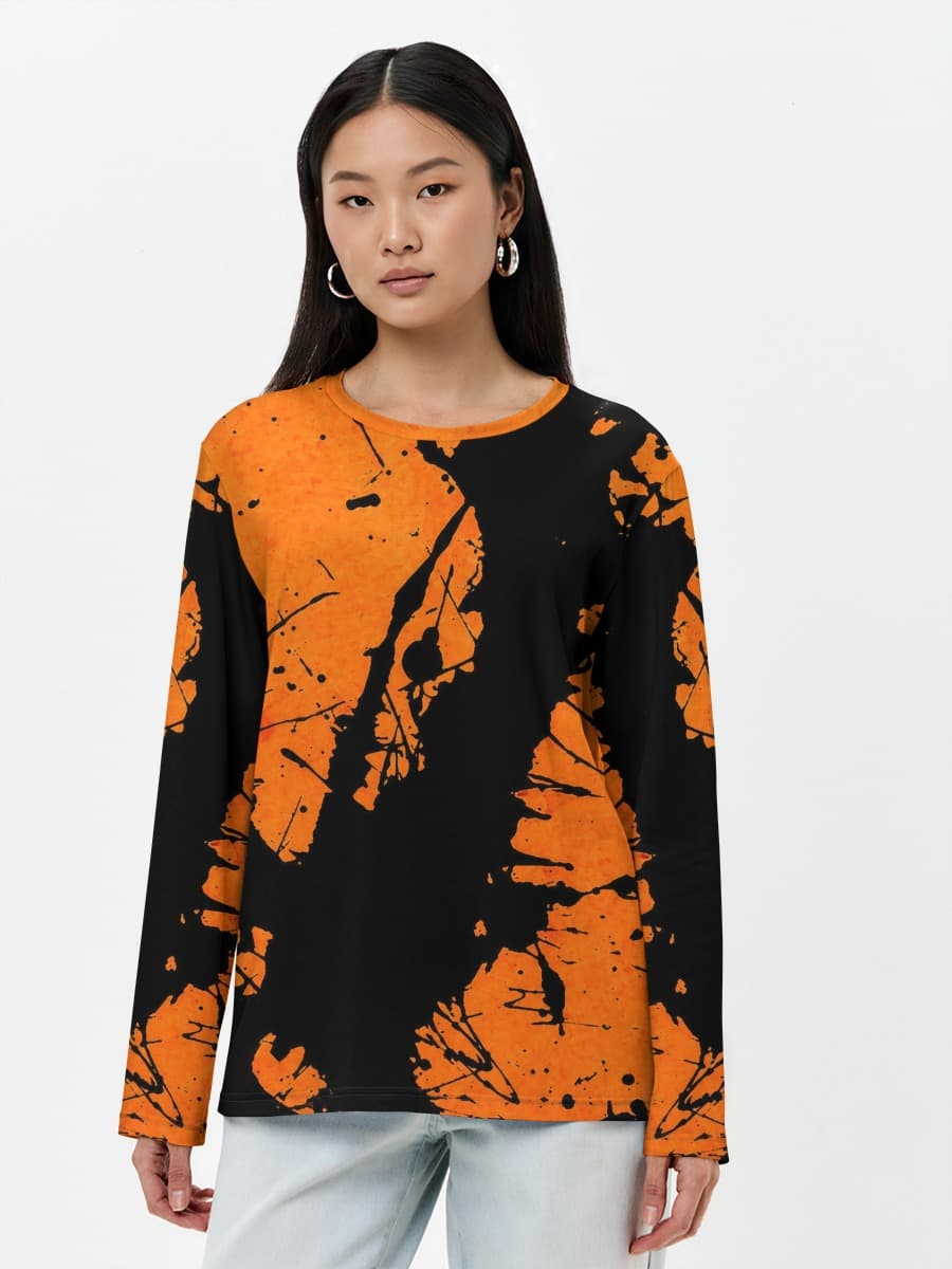 Damen Baumwoll Langarmshirt