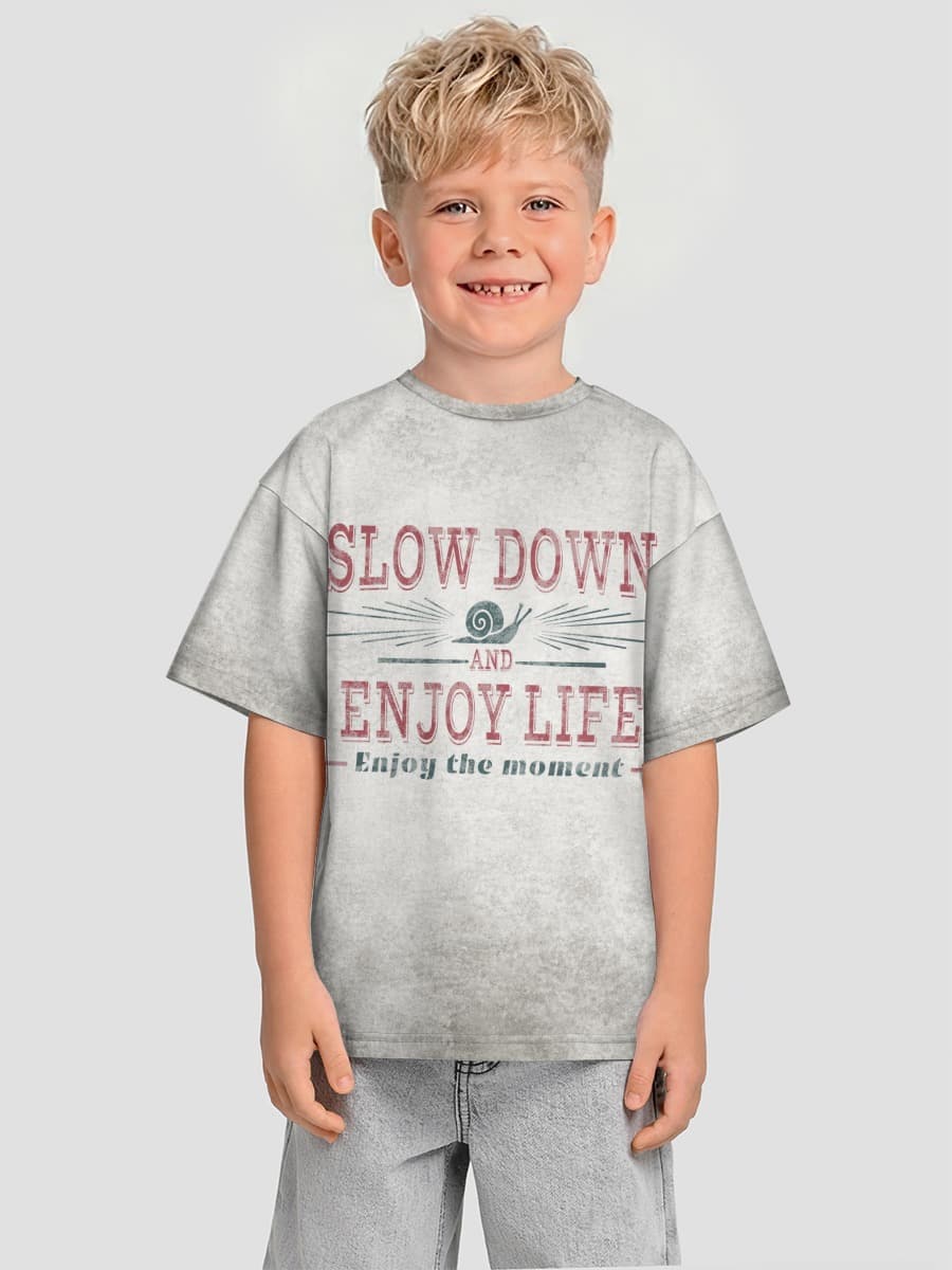 Boys' oversized cotton T-shirt