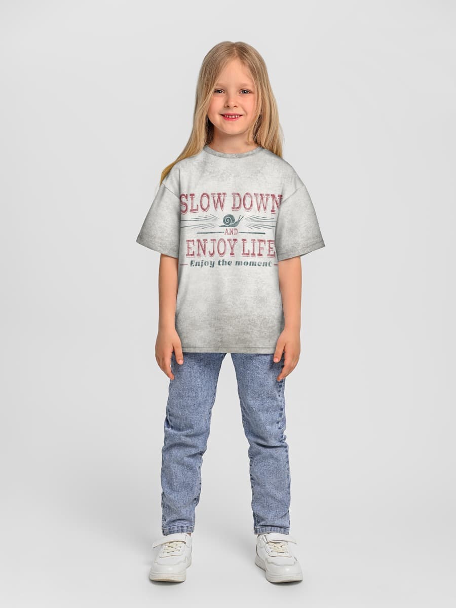 Girls' oversized cotton T-shirt