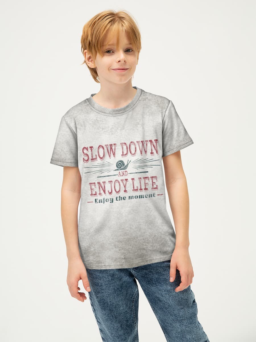 Boys' basic cotton T-shirt