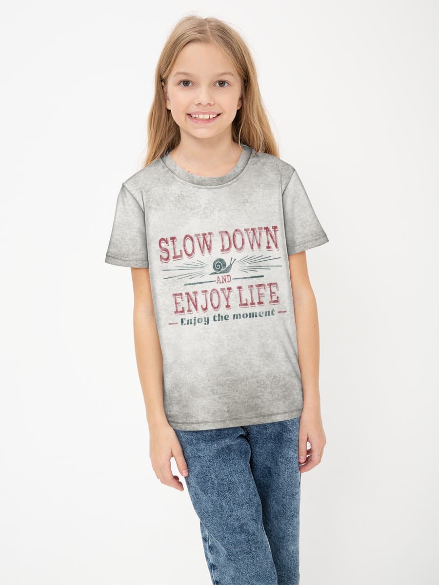 Girls' basic cotton T-shirt