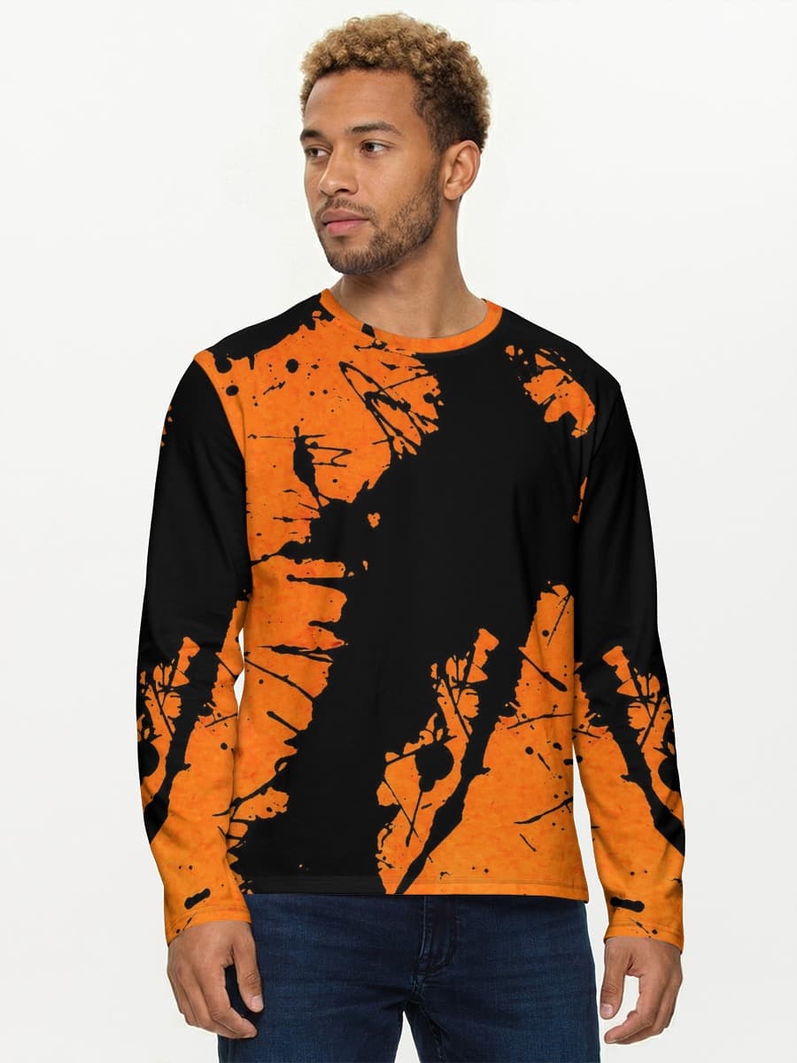 Herren Baumwoll Langarmshirt
