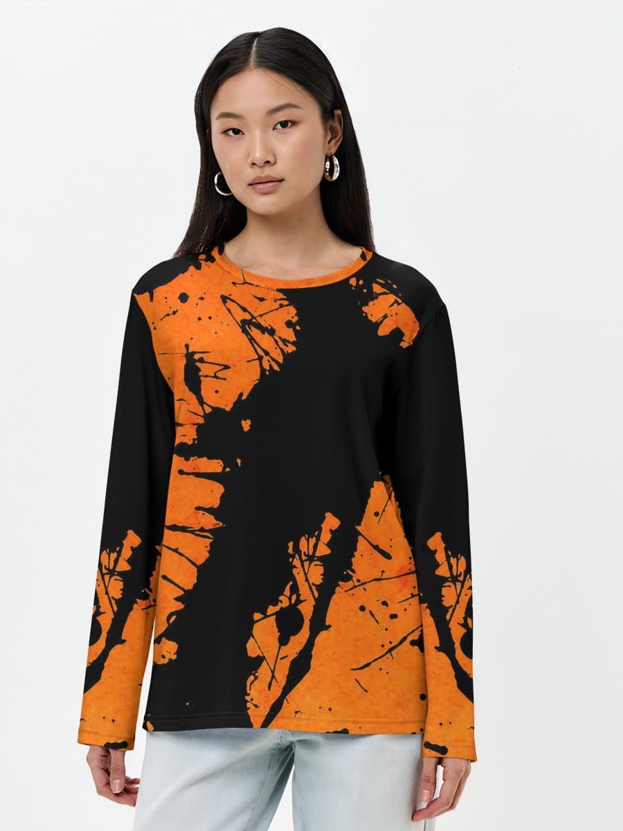 Damen Baumwoll Langarmshirt