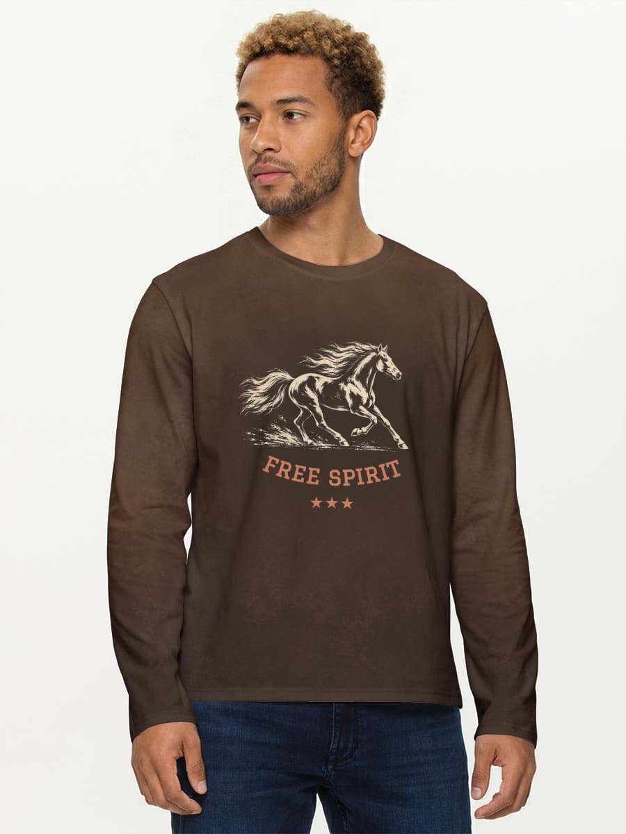 Herren Baumwoll Langarmshirt