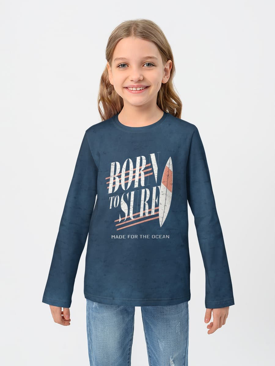 Girls' cotton long sleeve shirt