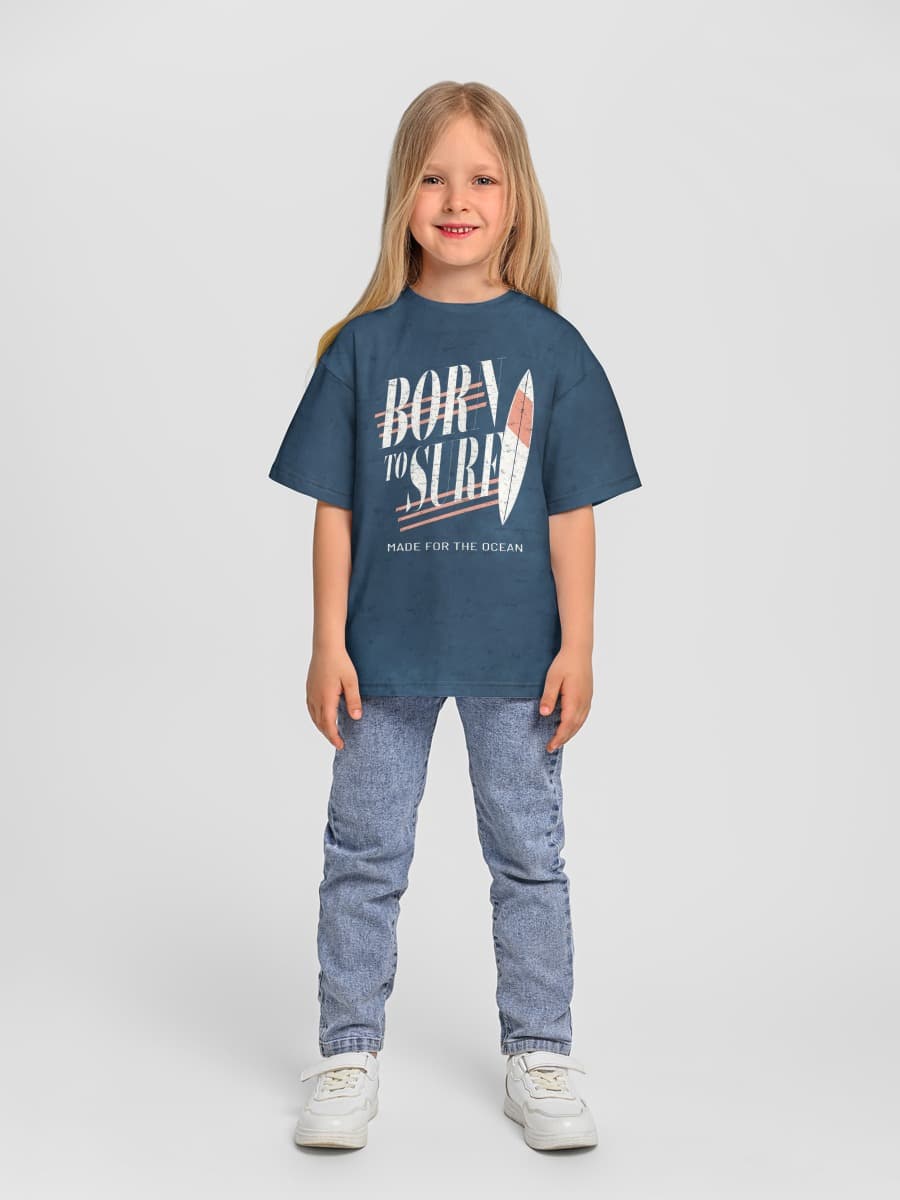 Girls' oversized cotton T-shirt