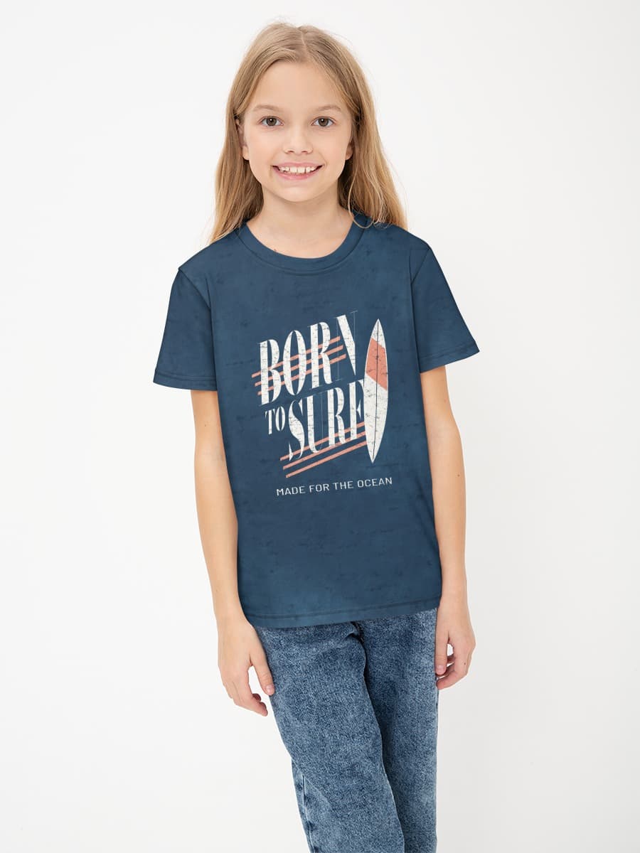 Girls' basic cotton T-shirt