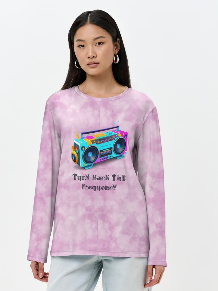 Damen Baumwoll Langarmshirt