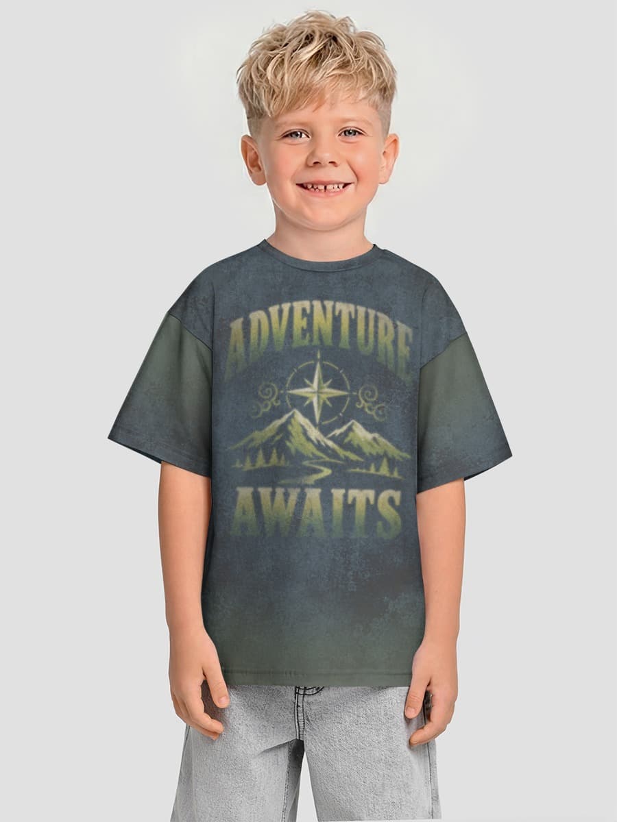 Oversized Baumwoll-T-Shirt Jungen