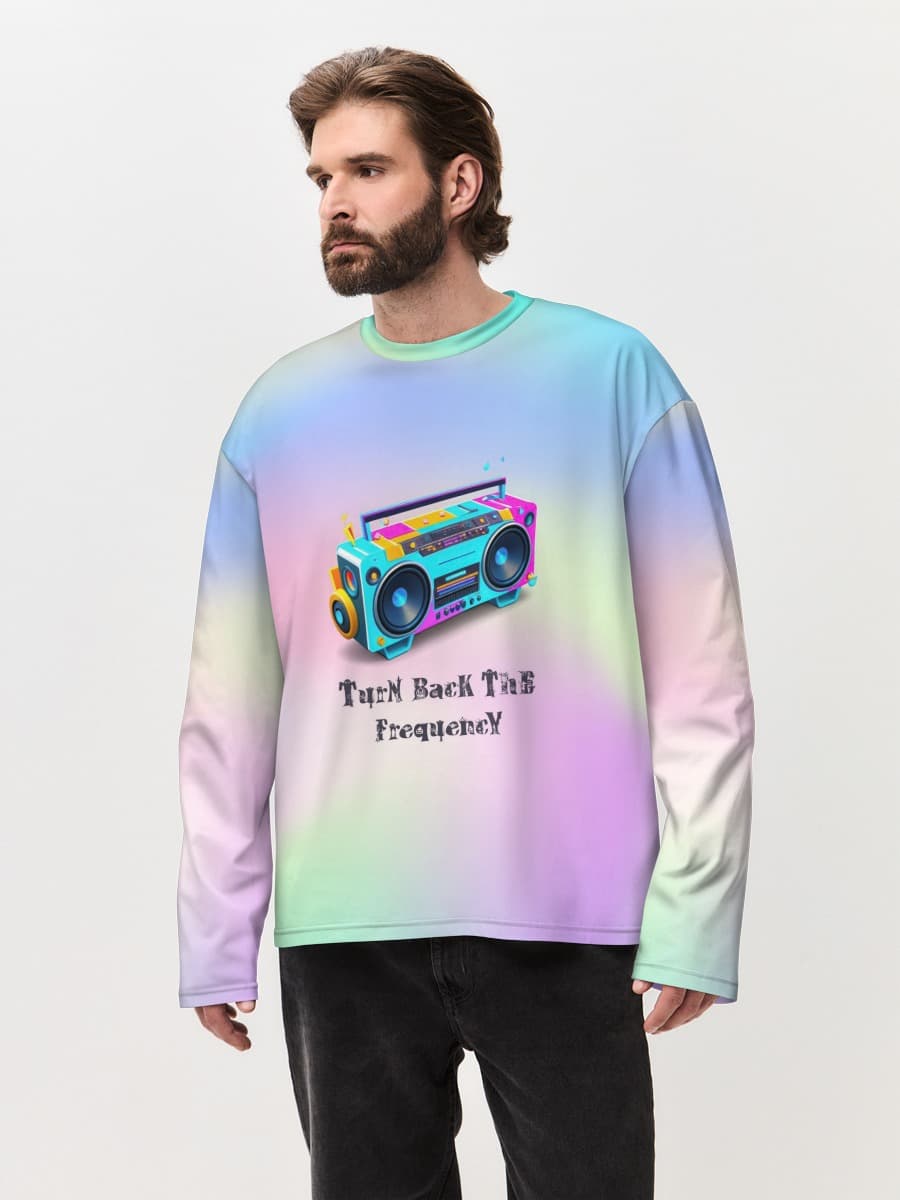 Camiseta de manga larga de algodón extragrande para hombre