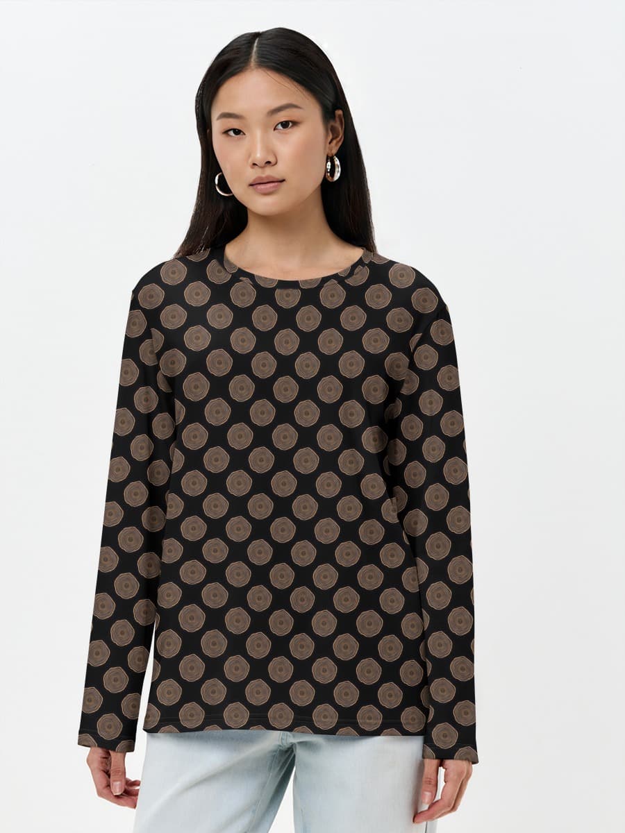 Damen Baumwoll Langarmshirt