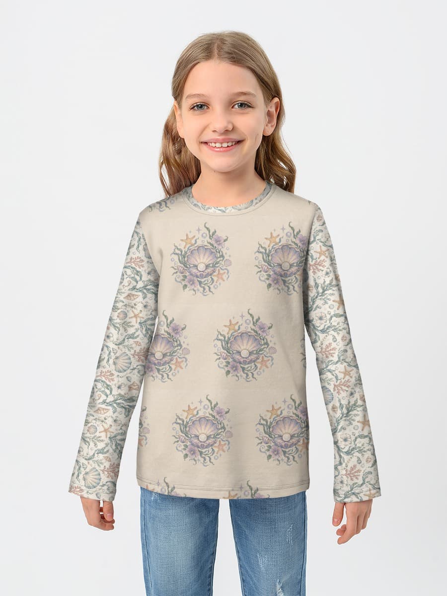 Girls' cotton long sleeve shirt