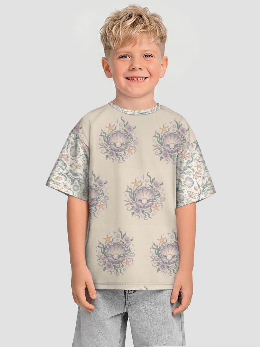Boys' oversized cotton T-shirt