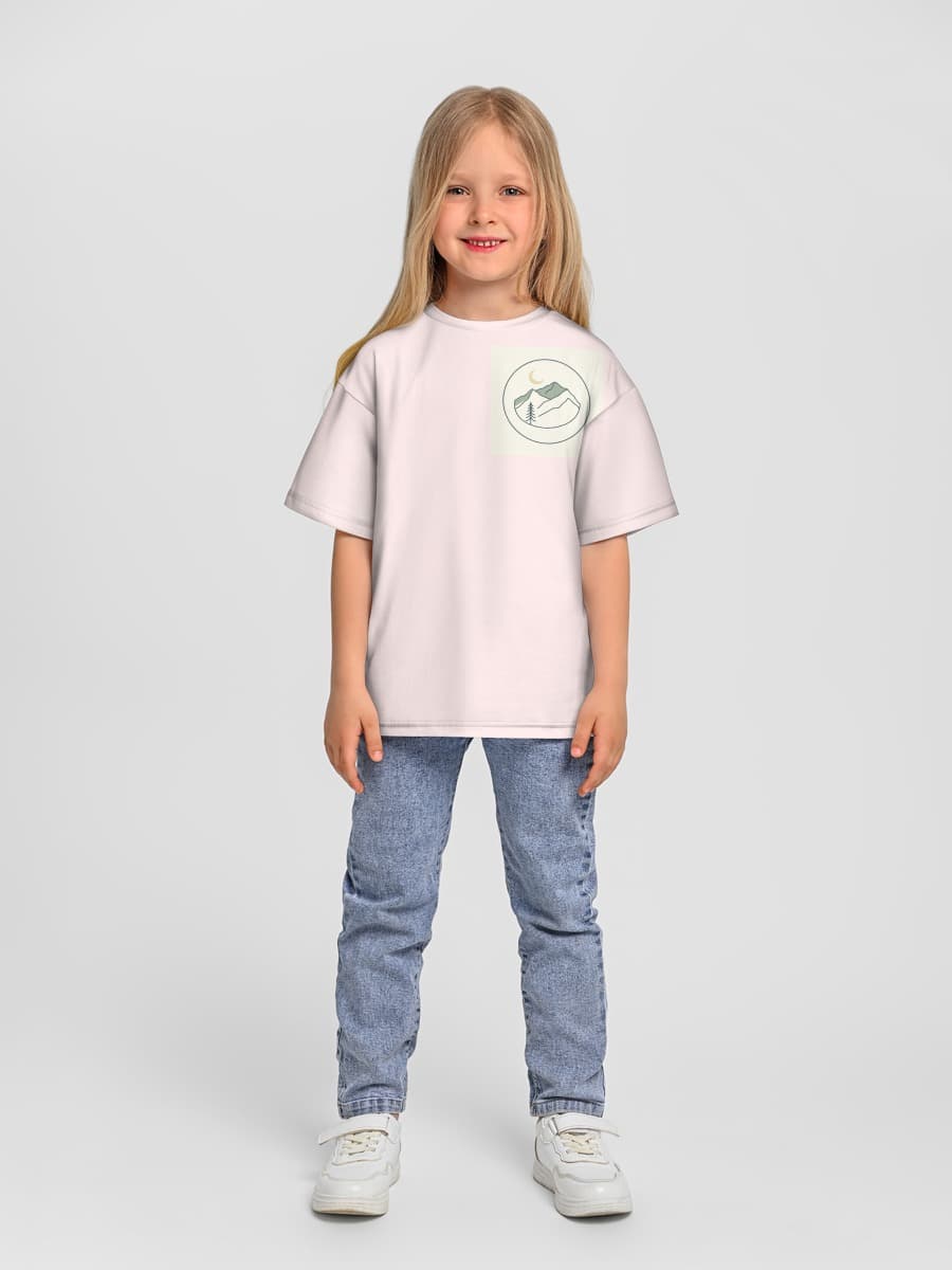 Girls' oversized cotton T-shirt