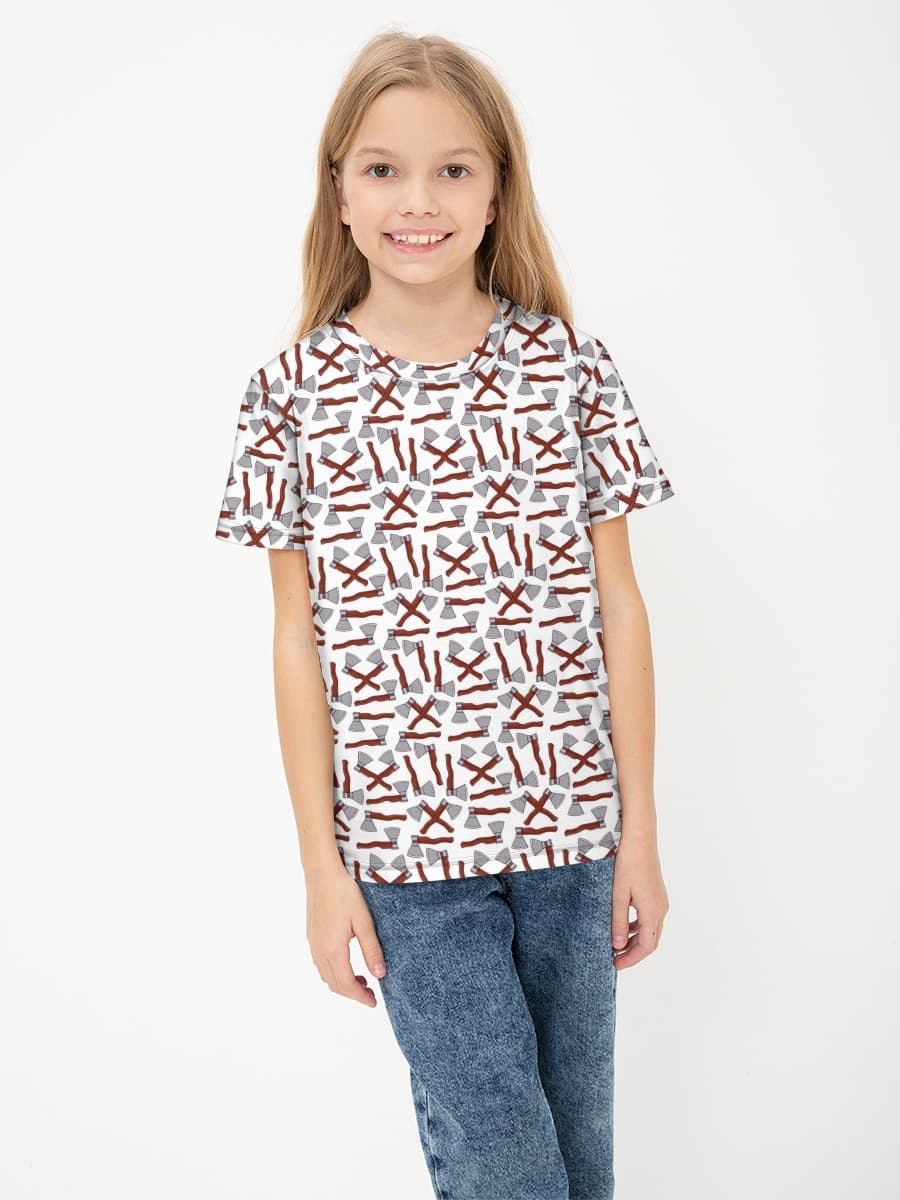 Girls' basic cotton T-shirt