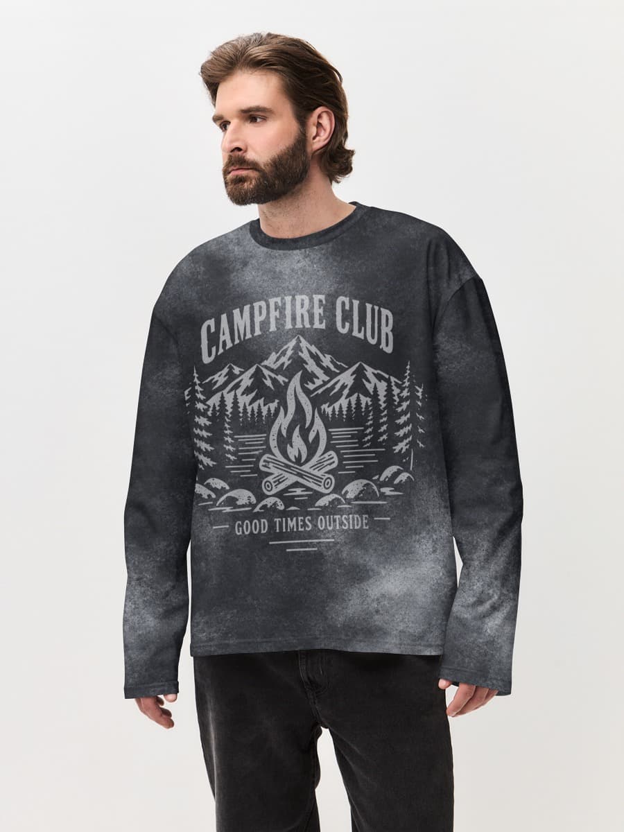 T-shirt Manches Longues Coton Oversize Homme
