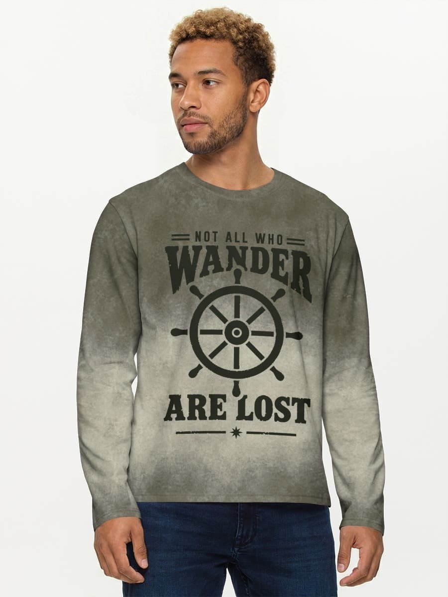 Herren Baumwoll Langarmshirt