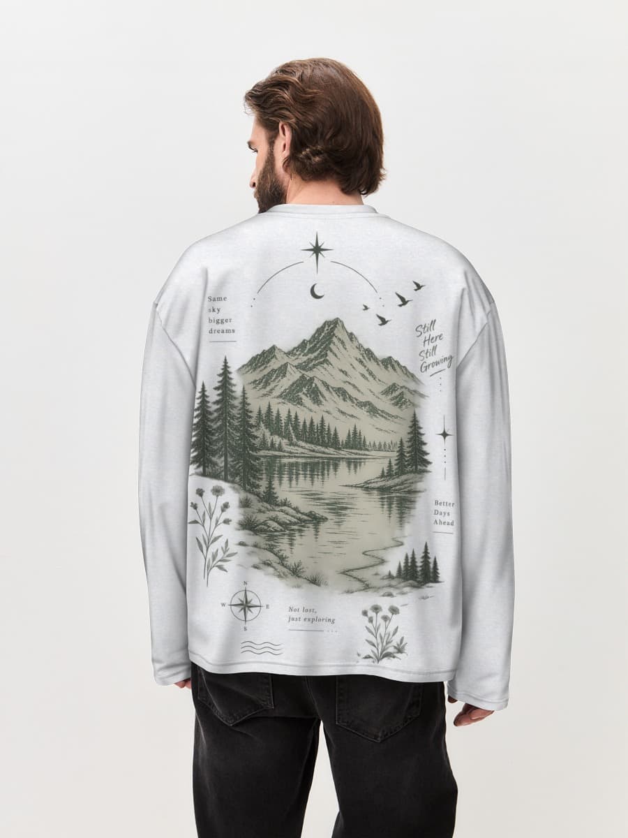 T-shirt Manches Longues Coton Oversize Homme