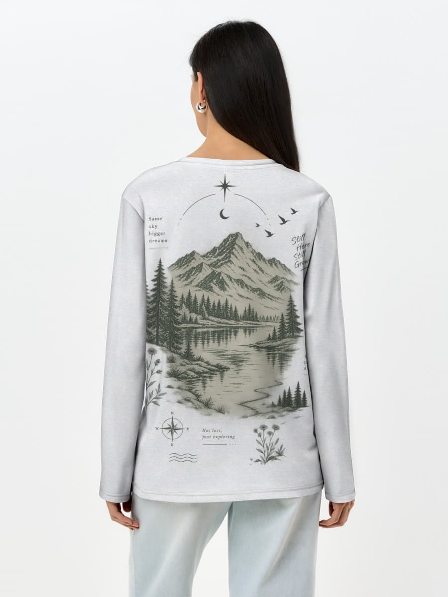 T-shirt Coton Manches Longues Femme