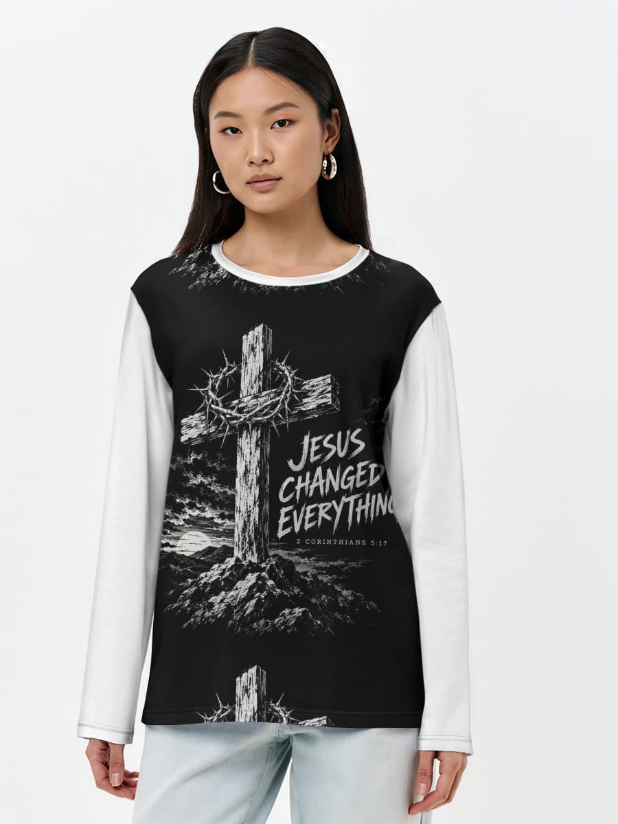 T-shirt Coton Manches Longues Femme