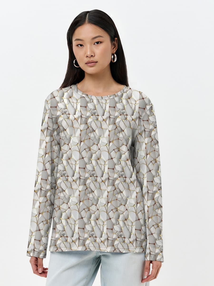 T-shirt Coton Manches Longues Femme