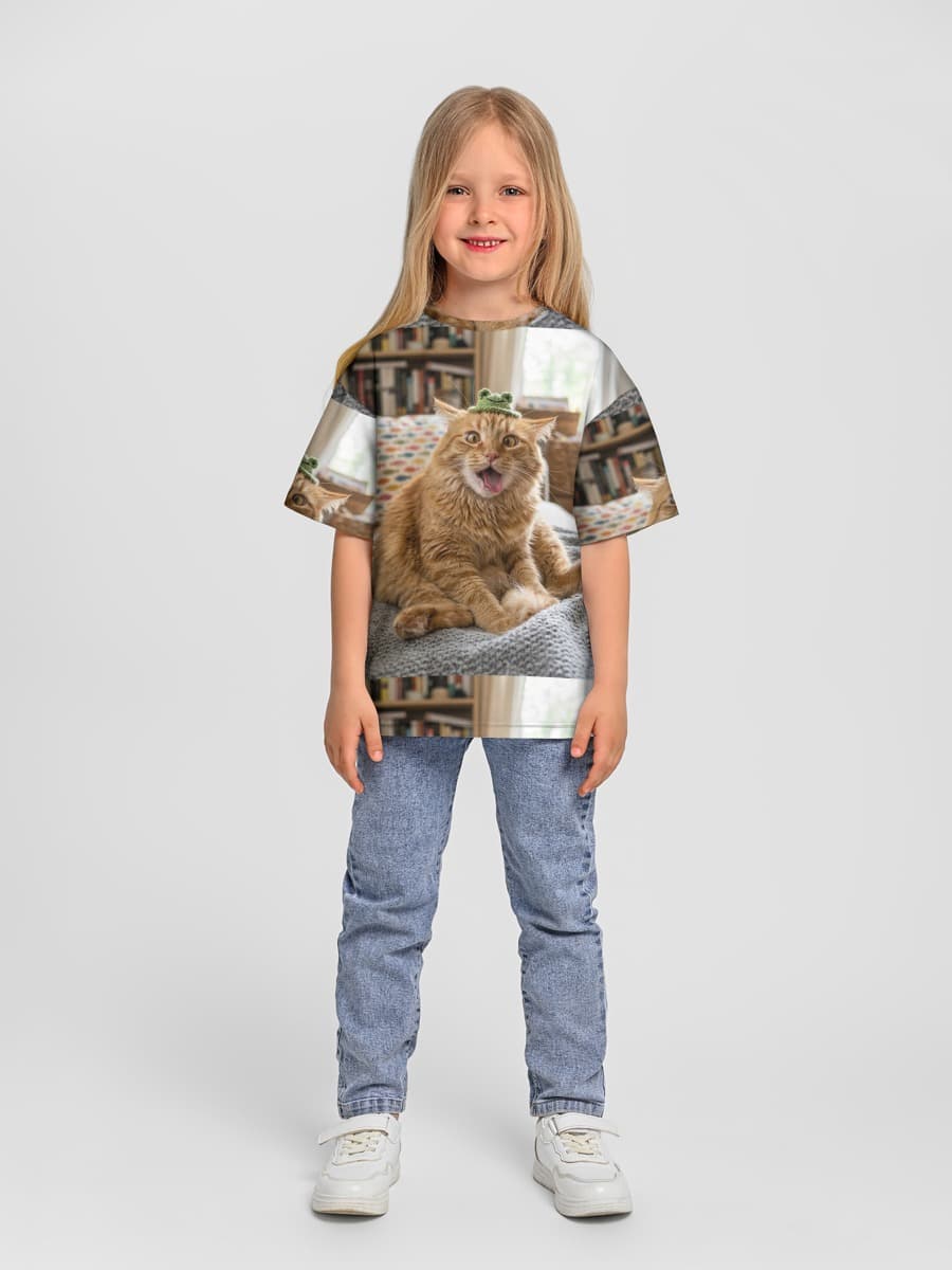 Camiseta Oversize de Algodón Niña